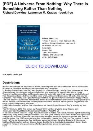 [PDF] a Universe from Nothing: Why There Is Something Rather Than Nothing Richard Dawkins, Lawrence M