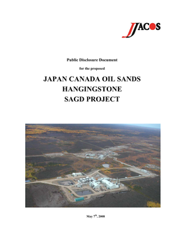 Japan Canada Oil Sands Hangingstone Sagd Project