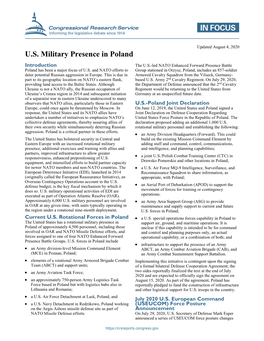 U.S. Military Presence in Poland