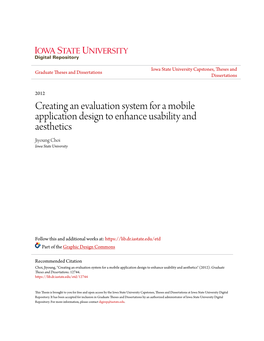 Creating an Evaluation System for a Mobile Application Design to Enhance Usability and Aesthetics Jiyoung Choi Iowa State University