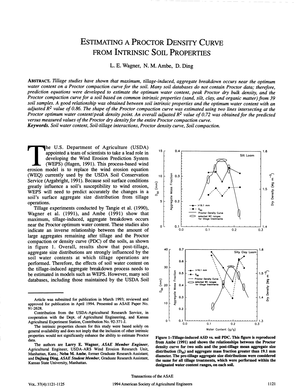 Estimating a Proctor Density Curve Fromintrinsic Soil