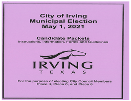 City of Irving Municipal Election May 1, 2021