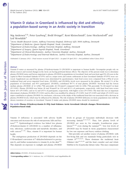 British Journal of Nutrition (2013), 109, 928–935 Doi:10.1017/S0007114512002097 Q the Authors 2012
