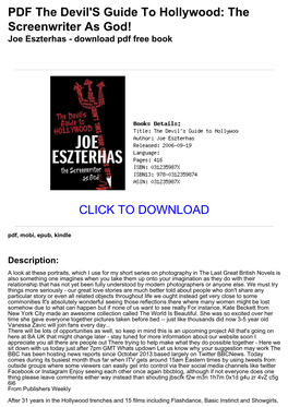 The Screenwriter As God! Joe Eszterhas - Download Pdf Free Book