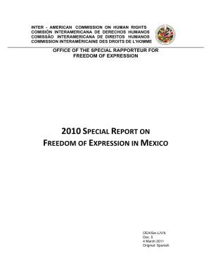 2010 Special Report on Freedom of Expression in Mexico