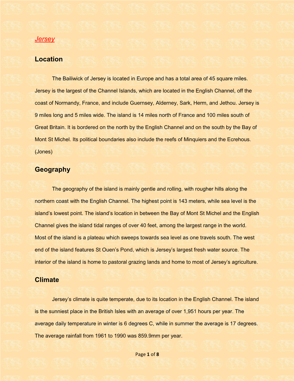 Jersey Location Geography Climate