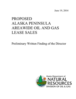 Proposed Alaska Peninsula Areawide Oil and Gas Lease Sales