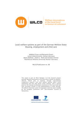 Local Welfare Systems As Part of the German Welfare State: Housing, Employment and Child Care