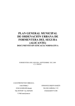 Plan General Municipal De Ordenacion Urbana