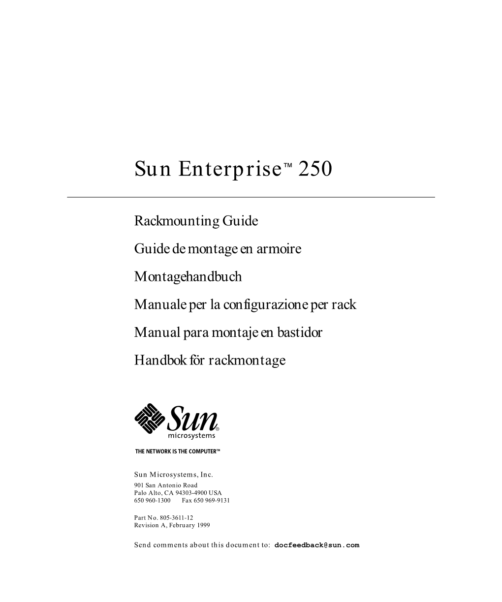 Sun Enterprise 250 Rackmounting Guide