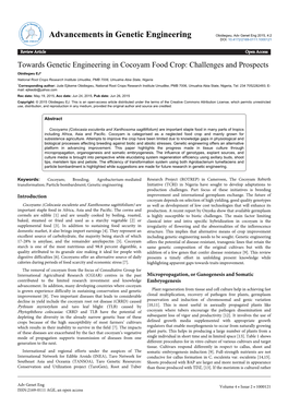 Towards Genetic Engineering in Cocoyam Food Crop: Challenges