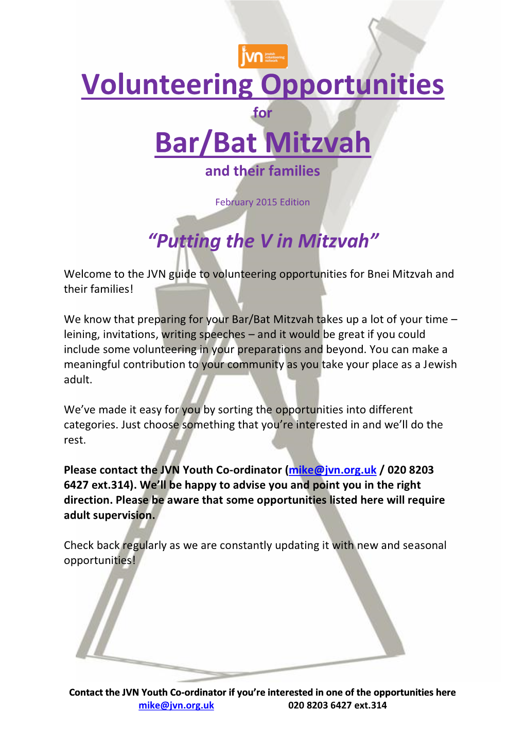 Volunteering Opportunities Bar/Bat Mitzvah