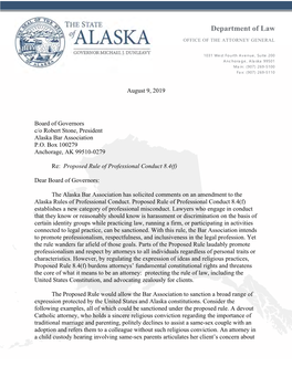 Letter to Alaska Bar Association