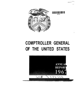 COMPTROLLER GENERAL of the UNITED STATES Annual Repovf of Fke