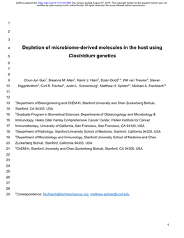 Depletion of Microbiome-Derived Molecules in the Host Using