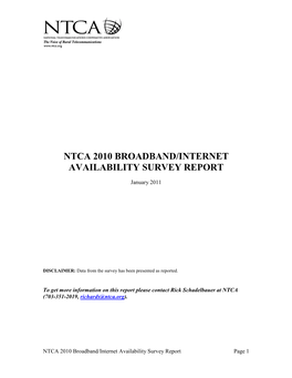 Ntca 2001 Wireless Survey Report