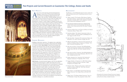 Past Projects and Current Research on Guastavino Tile Ceilings, Domes and Vaults ACCESS HIGHLIGHT