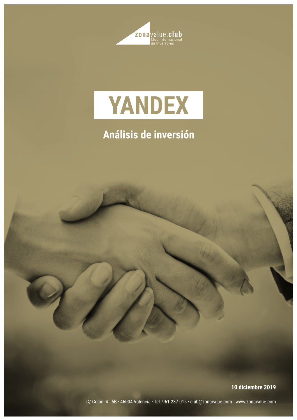 YANDEX Análisis De Inversión