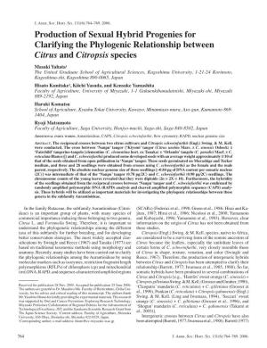 Production of Sexual Hybrid Progenies for Clarifying the Phylogenic Relationship Between Citrus and Citropsis Species