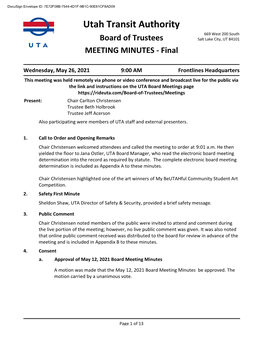 MEETING MINUTES - Final