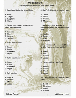 The Book of Ruth Quiz