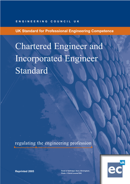 Chartered Engineer and Incorporated Engineer Standard