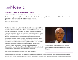 The Return of Bernard Lewis (Pdf)