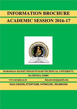 Information Brochure Academic Session 2016-17