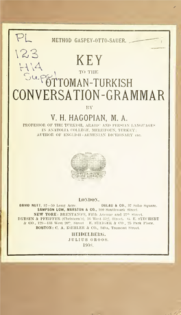 Key to the Ottoman-Turkish Conversation-Grammar