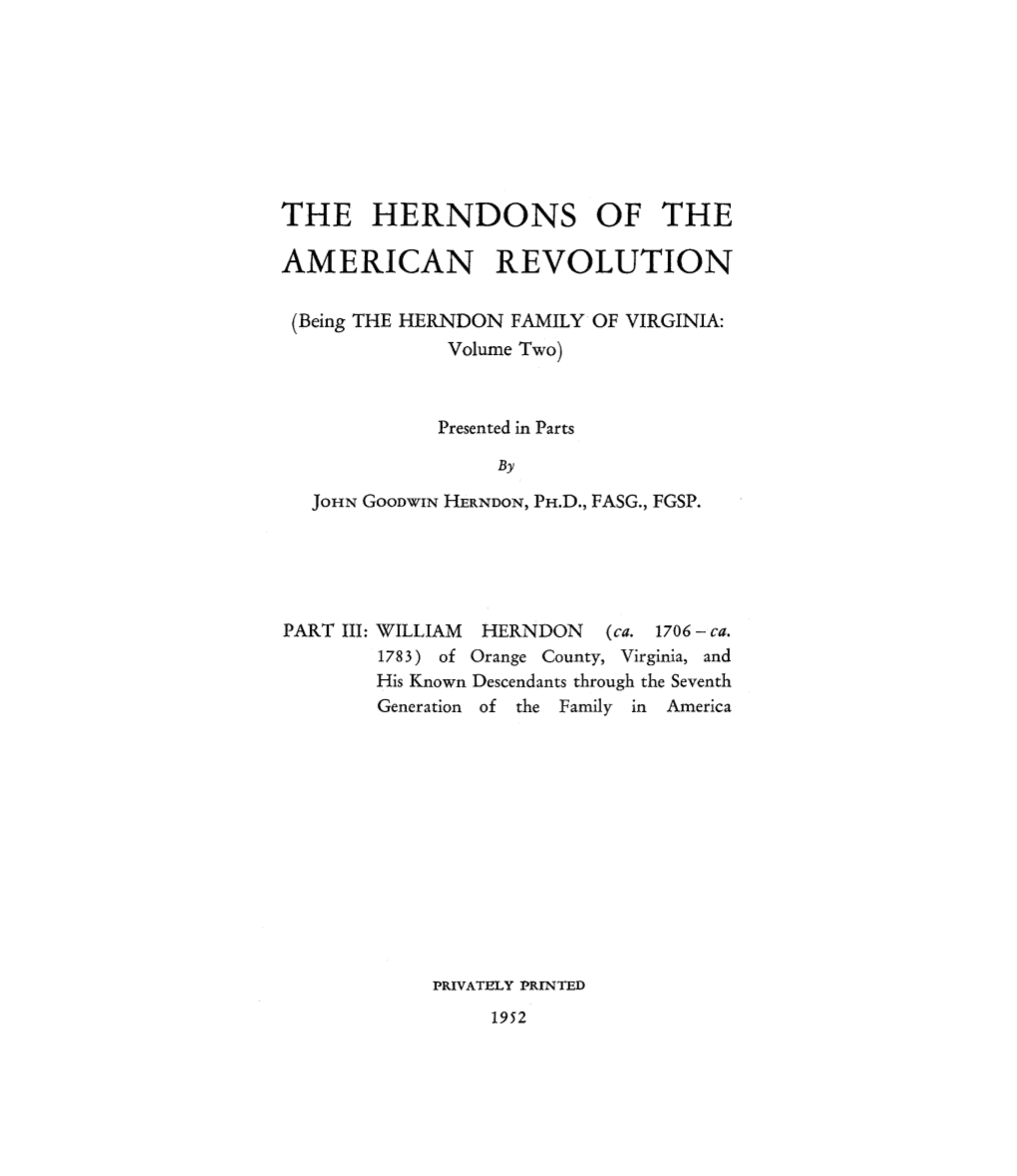 The Herndons of the American Revolution