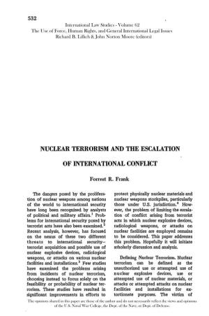 Nuclear Terrorism and the Escalation of International Conflict