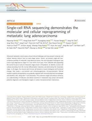 Single-Cell RNA Sequencing Demonstrates the Molecular and Cellular Reprogramming of Metastatic Lung Adenocarcinoma