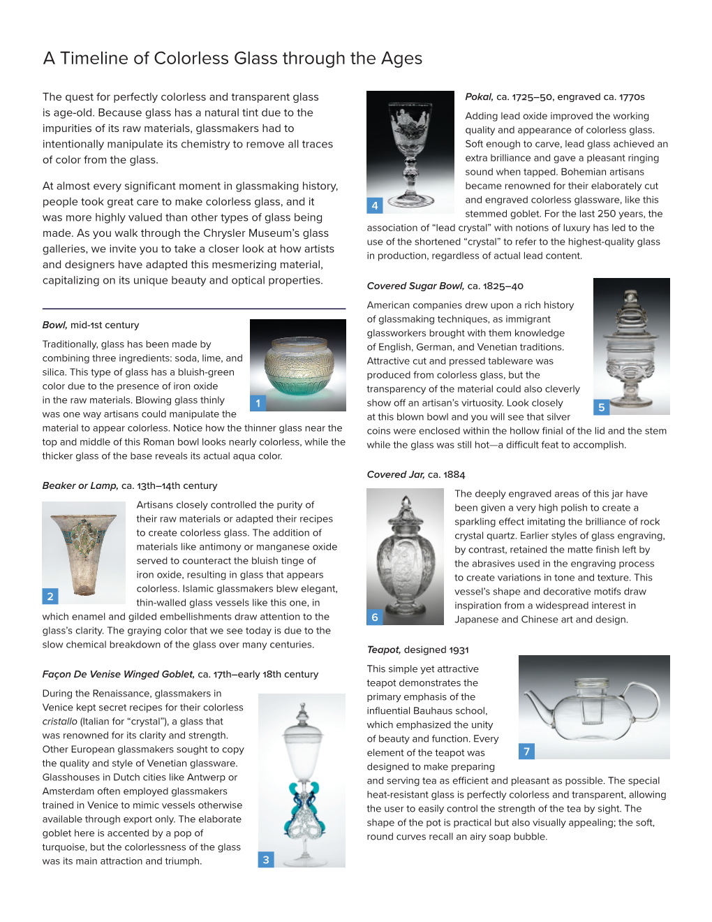 A Timeline of Colorless Glass Through the Ages