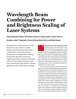 Wavelength Beam Combining for Power and Brightness Scaling of Laser Systems