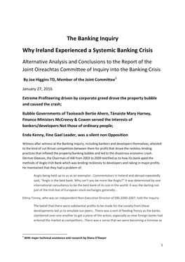 Joe Higgin's Banking Inquiry Report