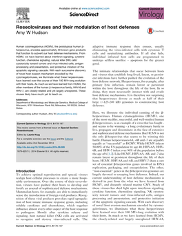 Roseoloviruses and Their Modulation of Host Defenses