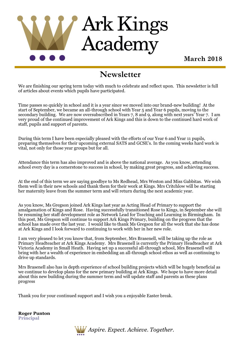 Easter Newsletter 2018