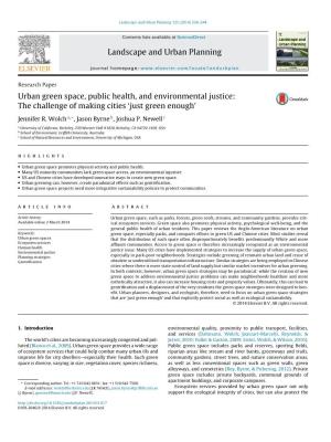 Urban Green Space, Public Health, and Environmental Justice