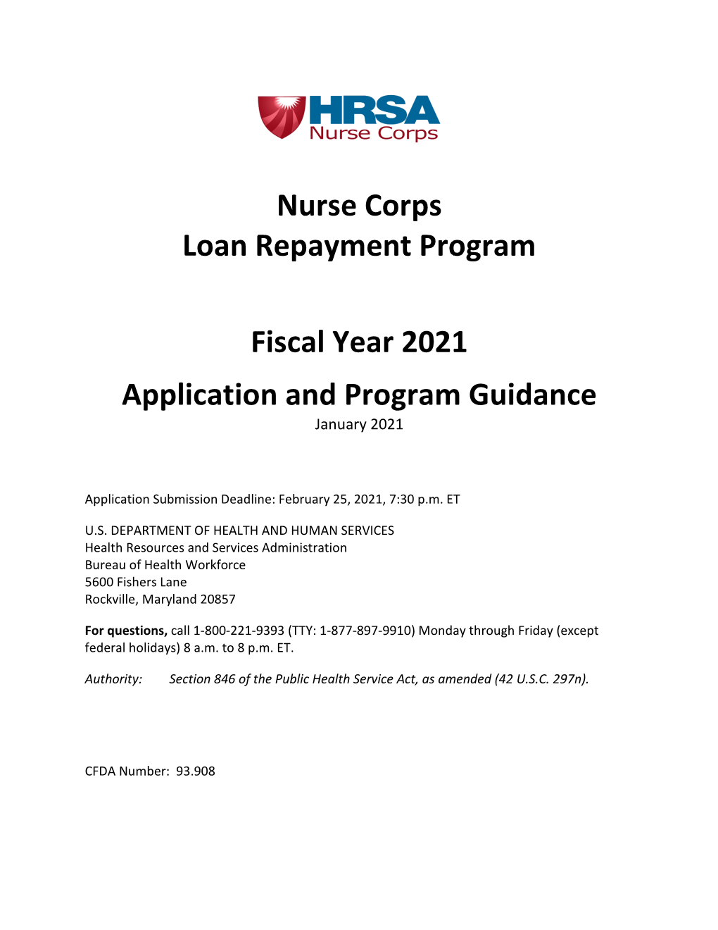 Nurse Corps Loan Repayment Program Guidance