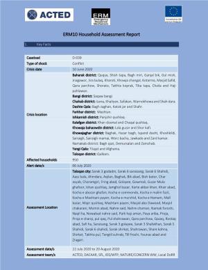 ERM10 Household Assessment Report