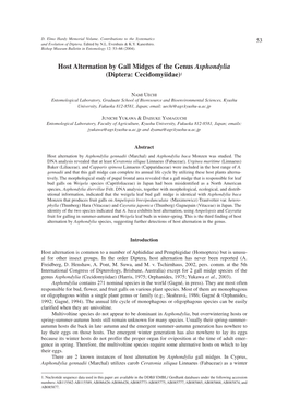 Host Alternation by Gall Midges of the Genus Asphondylia (Diptera: Cecidomyiidae)1