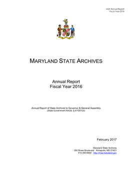 MSA Annual Report Fiscal Year 2016