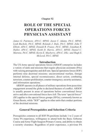 Role of the Special Operations Forces PA
