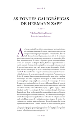 As Fontes Caligráficas De Hermann Zapf