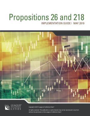 Propositions 26 and 218 IMPLEMENTATION GUIDE | MAY 2019