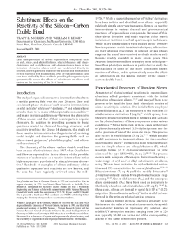 Substituent Effects on the Reactivity of the Silicon-Carbon Double Bond