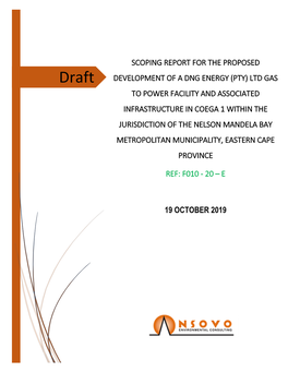Draft Scoping Report for the Proposed Development Of