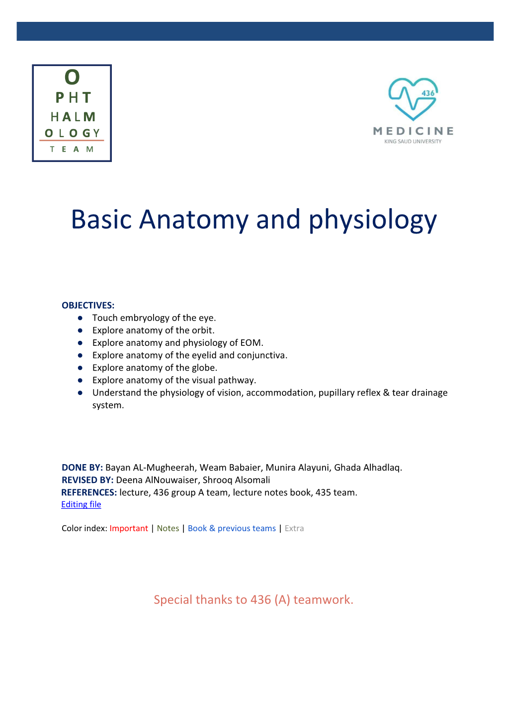 Basic Anatomy and Physiology