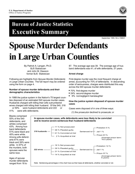 Spouse Murder Defendants in Large Urban Counties