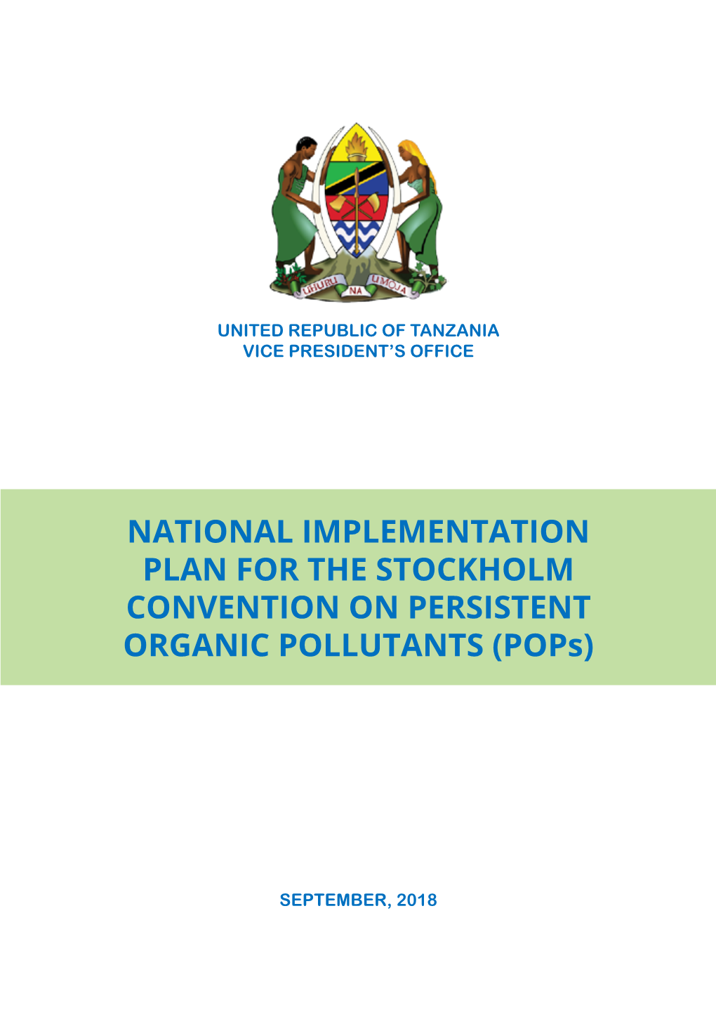 National Implementation Plan for the Stockholm Convention on Persistent Organic Pollutants (Pops)